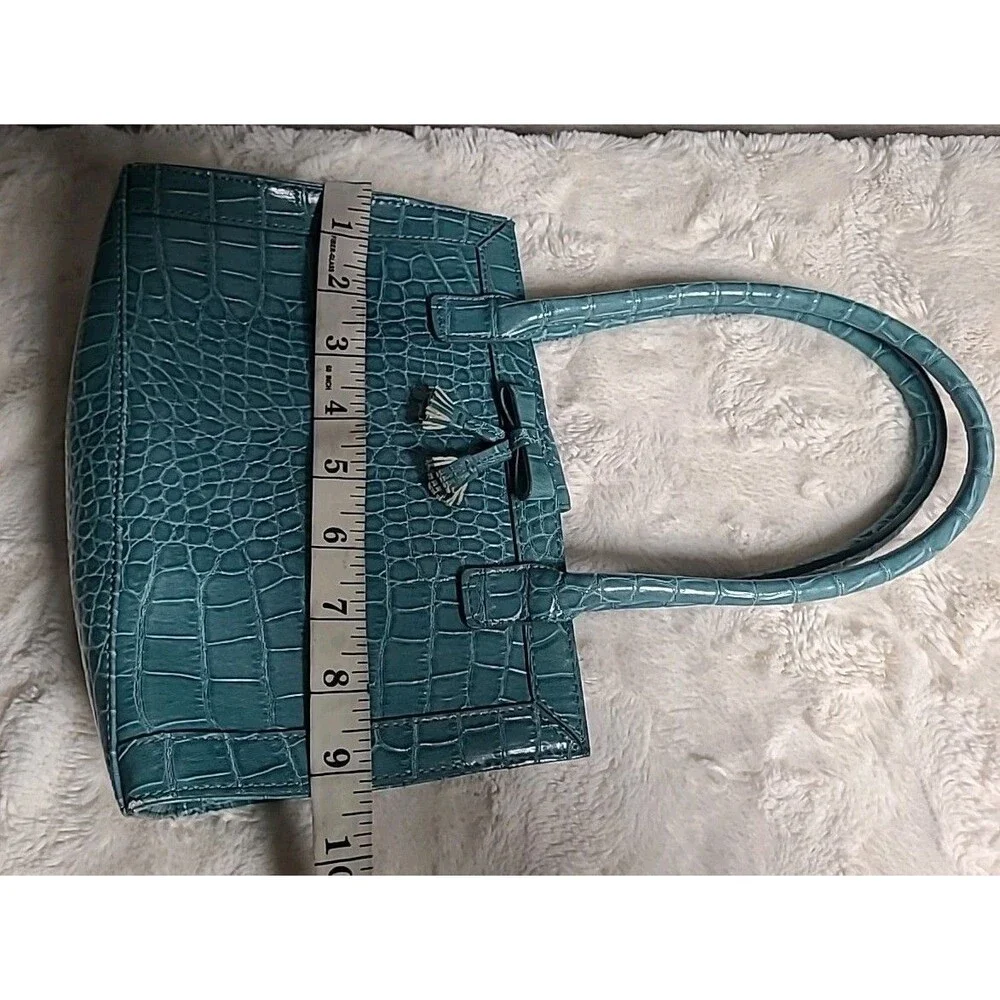 Vintage Liz Claiborne Faux Croc Leather Purse Tote Snap Closure Hippie Boho Y2K